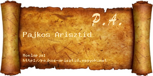 Pajkos Arisztid névjegykártya